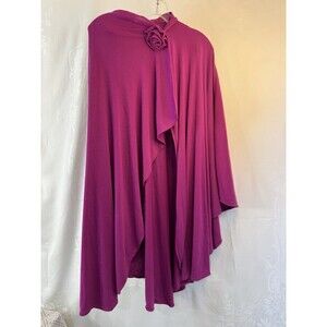 Bechamel Open Front Shawl Purple/Pink Floral